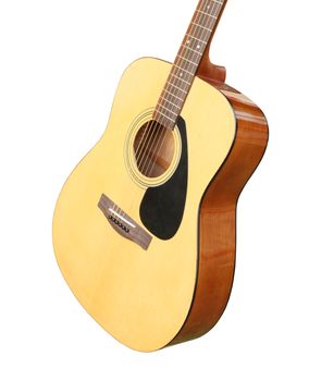 acoustic classic guitar on white background