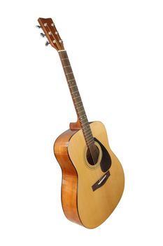 acoustic classic guitar on white background (with clipping path)