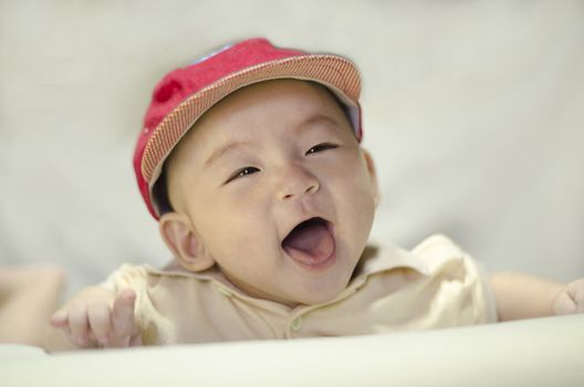 Cute infant smiling