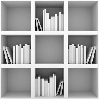 bookshelves isolated on white background