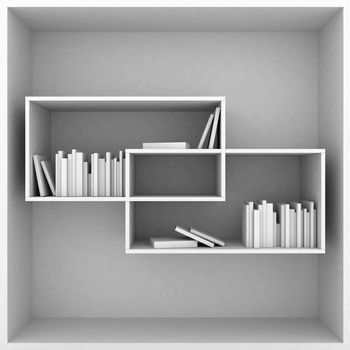 bookshelves isolated on white background