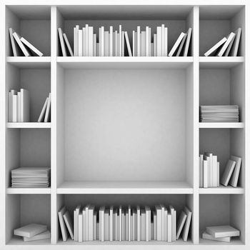bookshelves isolated on white background
