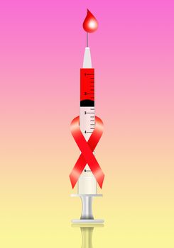 Blood donation with syringe