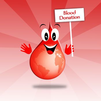 Blood donation with drop