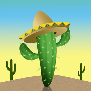 Cactus with sombrero