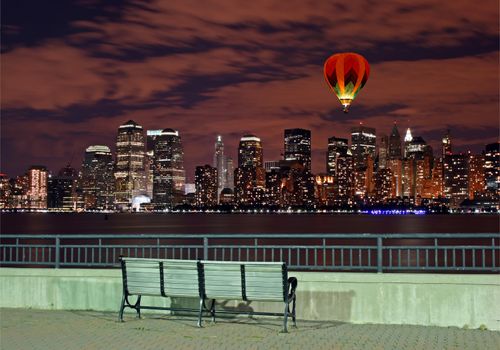 The New York City skyline from the Liberty State Park