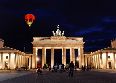 BRANDENBURG GATE at night in Berlin Germany