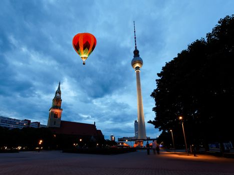 The Berlin tv tower -  fernsehturm at night