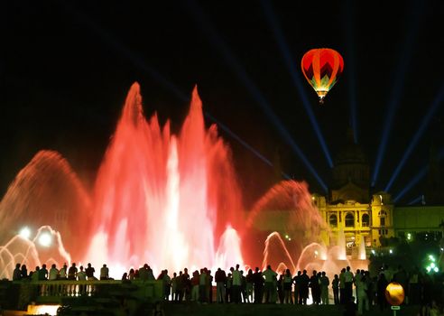 Montjuic (magic) fountain in central Barcelona Spain 