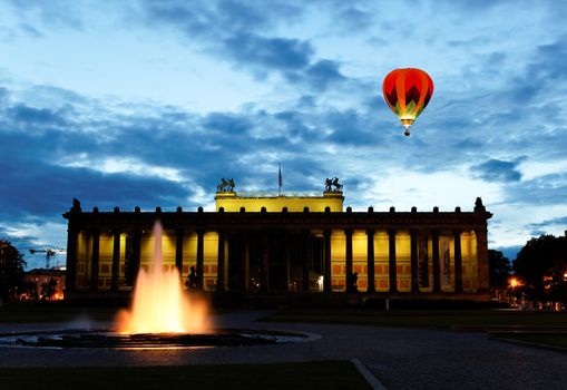 the Old Museum (Altes Museum) at night in Berlin, Germany 
