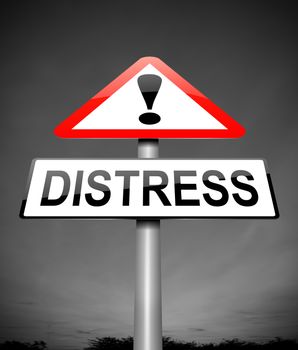 Illustration depicting a sign with a distress concept.