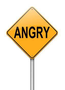 Illustration depicting a sign with an angry concept.