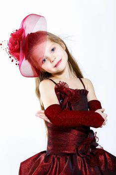 Portrait of a little girl in beautiful dress