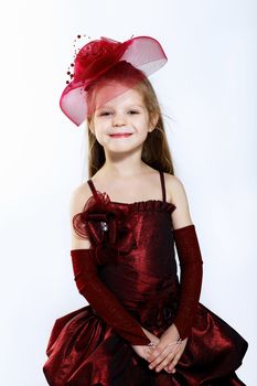 Portrait of a little girl in beautiful dress