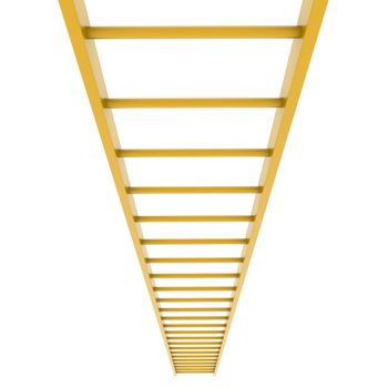 Gold ladder. Isolated render on white background