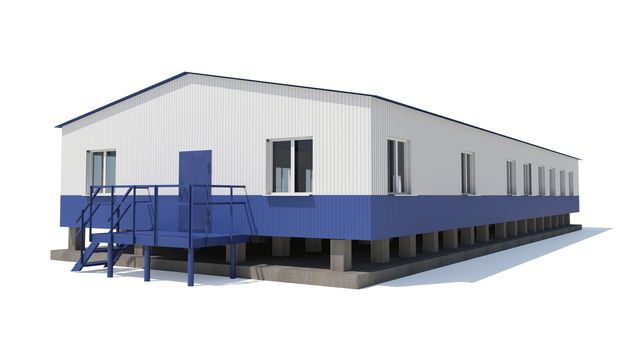 Industrial building. Isolated render on a white background