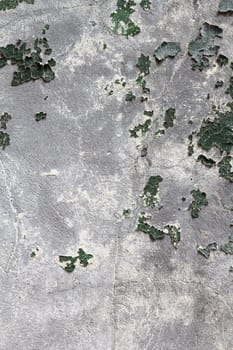 Old plaster with remnants of paint on the wall