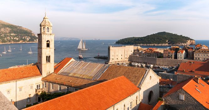 View from city walls in Dubrovnik, Croatia.