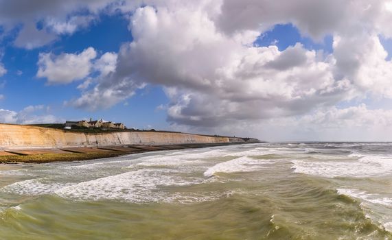Roedean School, southern coast of Great Britain, view from Brighton Marina Village