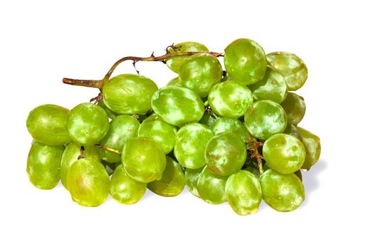 Fresh, wet grapes isolated over white background.