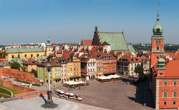 Castle Square with Zygmunt's Column in Warsaw. Poland.