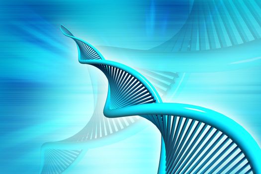 Digital illustration of a dna in colour background