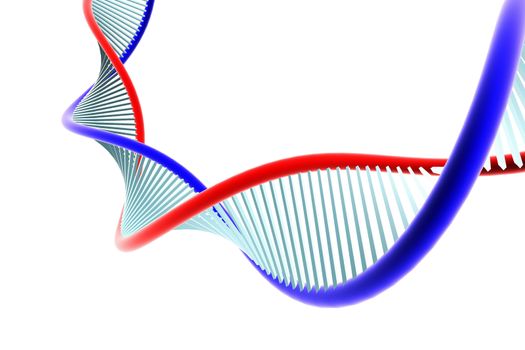 Digital illustration of a dna in colour background