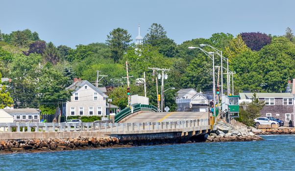 Padnaram Village Harbor Bridge Church Steeple,  Buzzards Bay Dartmouth Massachusetts