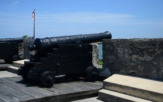 cannons at Castillo de San Marcos fort in St. Augustine, Florida