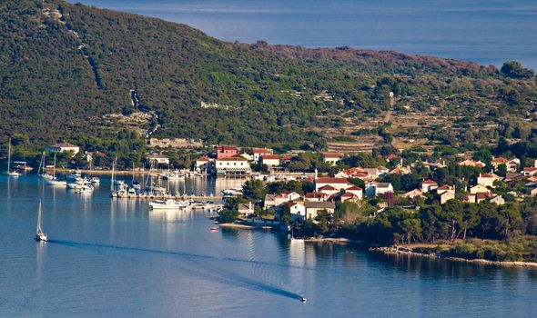 Island of Ilovik nautical harbor, Dalmatia, Croatia