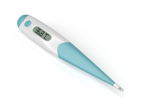 Medical thermometer on white background