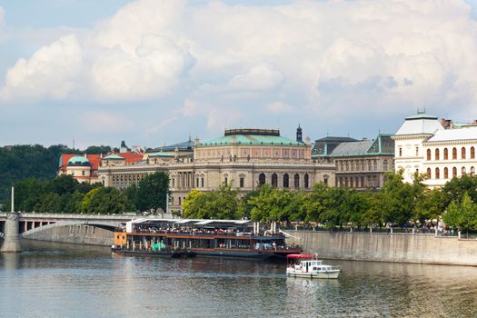 View of the historical districts of Prague