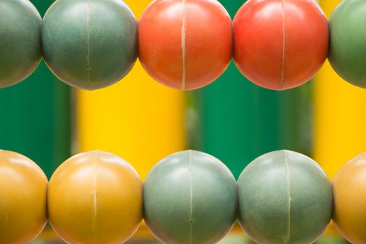 close up colorful balls in Playground