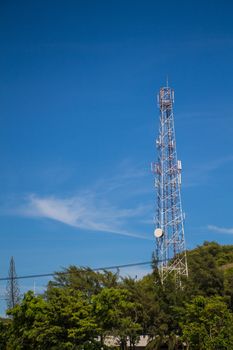 transmission tower, self support tower in mountain