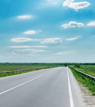 good cloudy sky and road to horizon