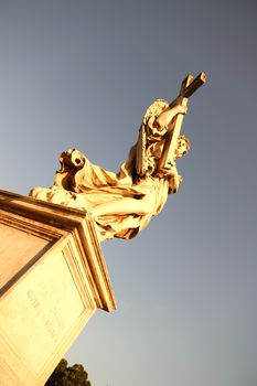 Statue in Rome, Italy close to the Castel Sant Angelo.