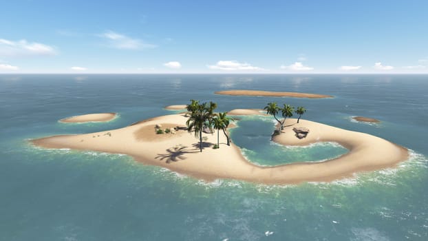 Paradise Island for two made in 3d software