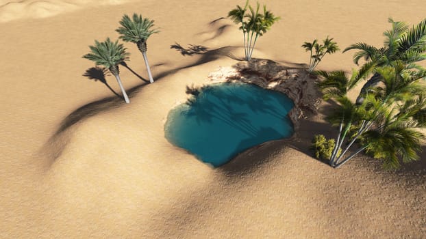 Oasis in the desert made in 3d software