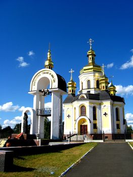 Beautiful church on background of the blue sky