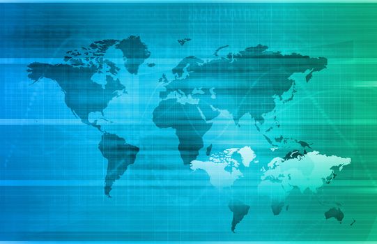 Telecommunications Network all over the World Art