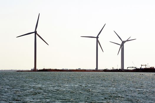wind mills on the dimension of Fos-sur-Mer
