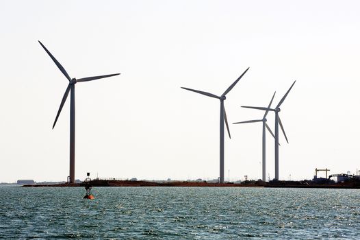 wind mills on the dimension of Fos-sur-Mer