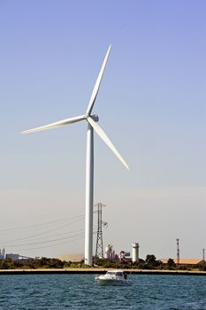 wind mills on the dimension of Fos-sur-Mer