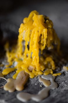 melted yellow candle