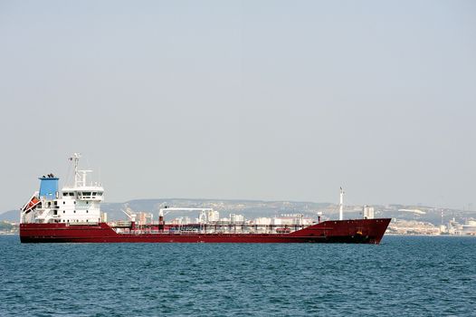 tanker on standby to discharge its cargo in France with the wearing of Fos-sur-Mer beside Marseille.