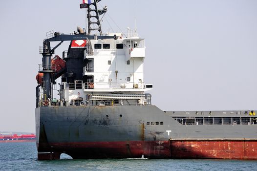 tanker on standby to discharge its cargo in France with the wearing of Fos-sur-Mer beside Marseille.