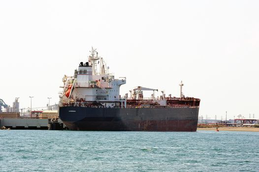 quay tanker to discharge its cargo in France with the wearing of Fos-sur-Mer beside Marseille