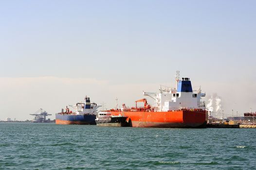 quay tanker to discharge its cargo in France with the wearing of Fos-sur-Mer beside Marseille