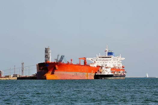 quay tanker to discharge its cargo in France with the wearing of Fos-sur-Mer beside Marseille