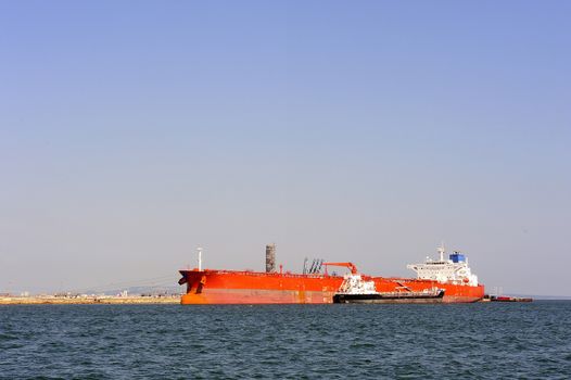 quay tanker to discharge its cargo in France with the wearing of Fos-sur-Mer beside Marseille